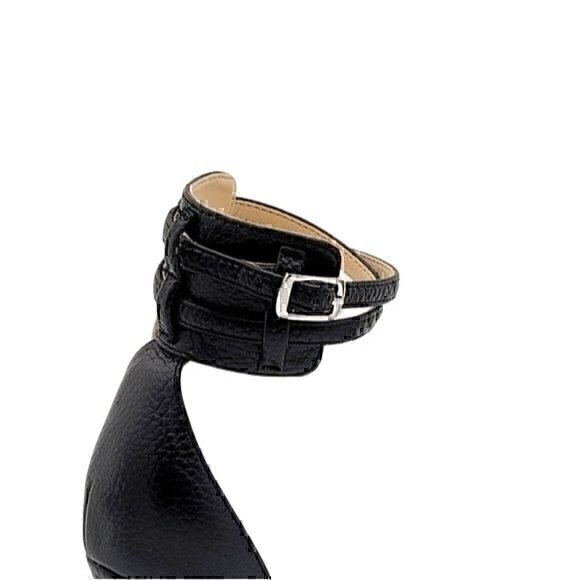 Saks Black Leather Heels 5.5 - Picture 3 of 9
